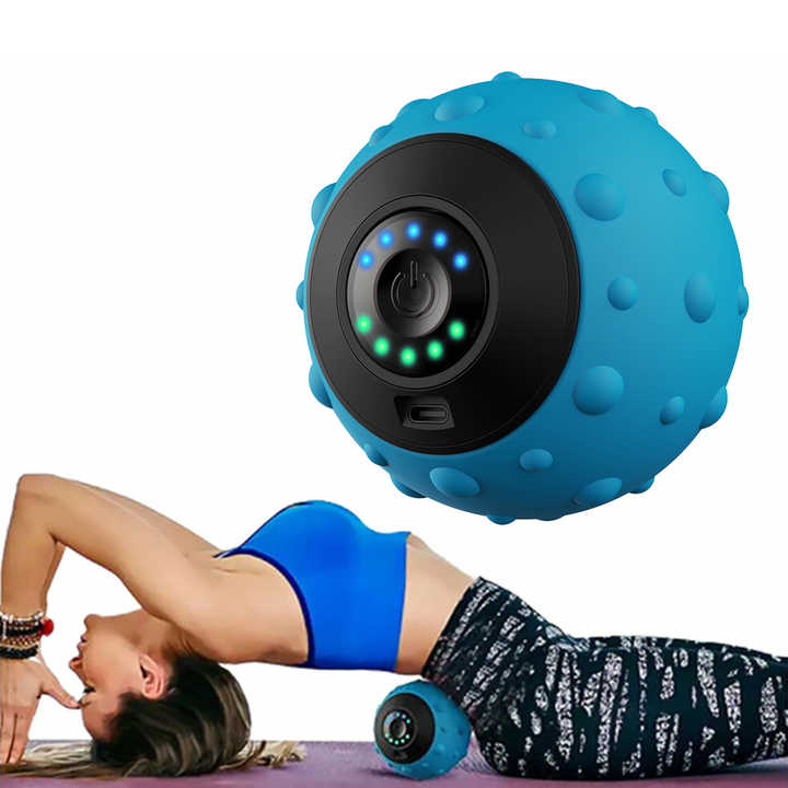 NNEDSZ Black Vibrating Massage Ball - Deep Tissue Muscle Relaxation & Recovery Tool - Portable Electric Massager with USB Rechargeable Design