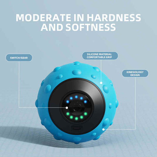 NNEDSZ Black Vibrating Massage Ball - Deep Tissue Muscle Relaxation & Recovery Tool - Portable Electric Massager with USB Rechargeable Design
