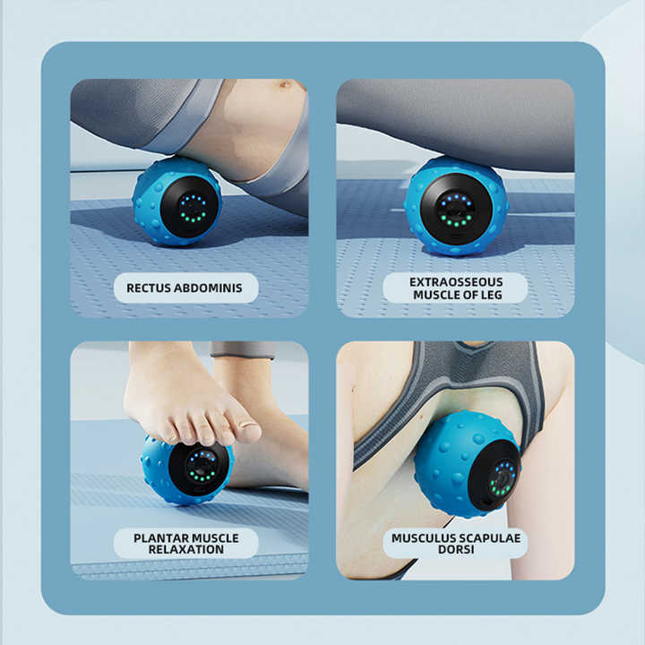 NNEDSZ Black Vibrating Massage Ball - Deep Tissue Muscle Relaxation & Recovery Tool - Portable Electric Massager with USB Rechargeable Design
